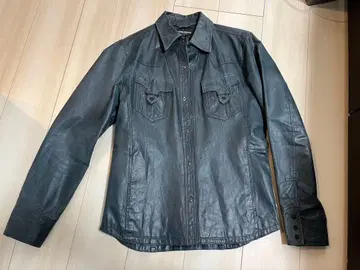 HIDEAWAYS 가죽 자켓 셔츠 웨스턴 레어 컬러