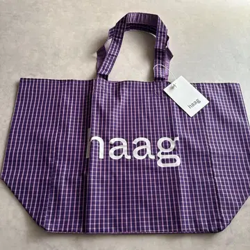 haag 토트백 에코백 체크 보라색 한국