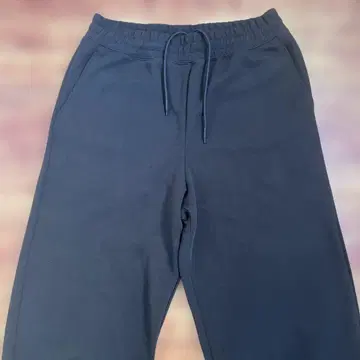 유니클로 C 맨투맨 와이드 팬츠 블랙 L