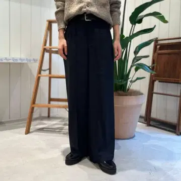 BEAMS BOY 2 플리츠 와이드 팬츠