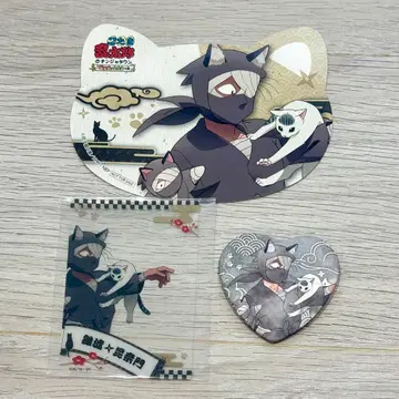 닌타마 란타로 자토 콘나몬 난자타운 캔뱃지 클리어 카드 고양이형 카드