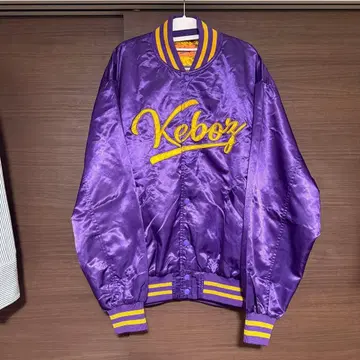 미사용 새상품 사이즈 L KEBOZ SATIN VARSITY JACKET