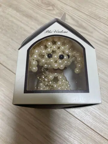 Plus Vendome 펄 비즈 강아지 모양 참, 키링