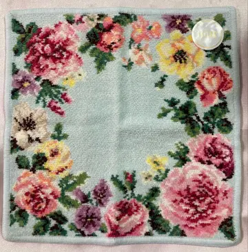 [ 새상품 ] 페이러 손수건 장미 스카이블루