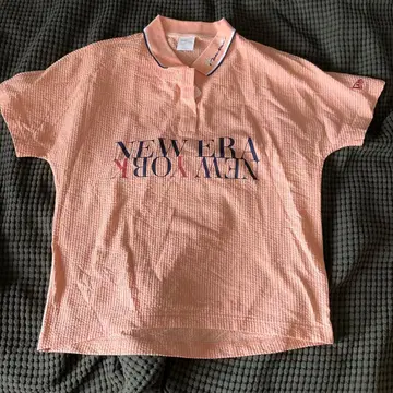 NEW ERA 핑크 피케 셔츠 WOMEN'S SMALL