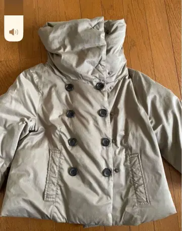 라이트 그레이 다운 자켓 더블 브레스트