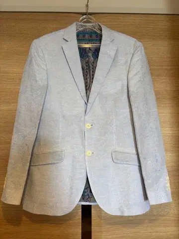 에트로 ETRO 페이즐리 무늬 라이트 블루 테일러드 자켓