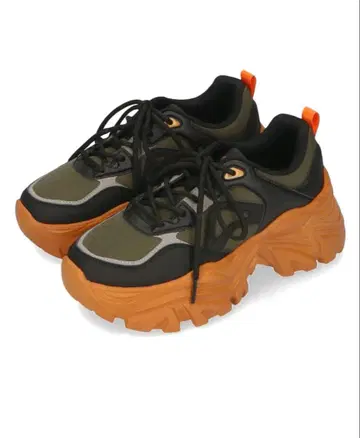 ORiental TRaffic 볼륨 밑창 절개 스니커즈 카키 25cm