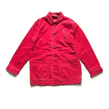 80s 빈티지 하프 커버올 핑크 코듀로이 자켓