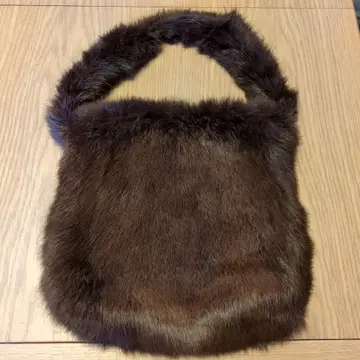 브라운 퍼 핸드백