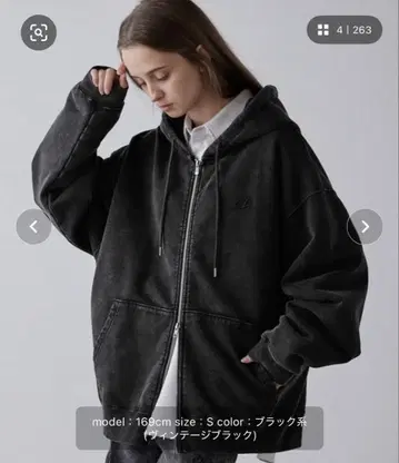 [ CLEL ] 헤비웨이트 로고 자수 풀 집업 후드티 [ 블랙 계열 ]