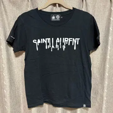 y110306 OVER THE STRiPES 티셔츠 블랙 프린트 S