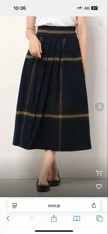 BEAMS BOY 네이비 빅 타탄 체크 스커트