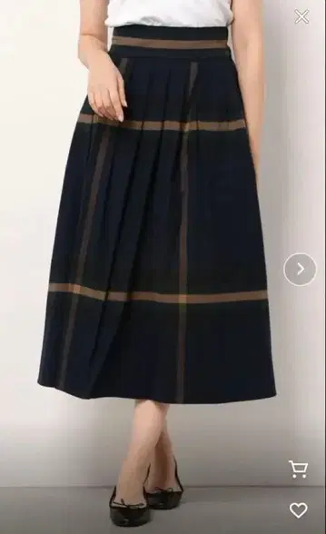 BEAMS BOY 네이비 빅 타탄 체크 스커트