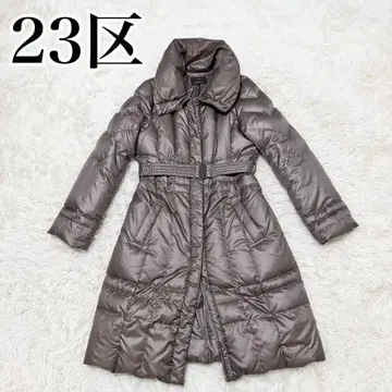 컨디션 최상 23구 롱 다운 코트 벨트 포함 경량 엘레강트 고급
