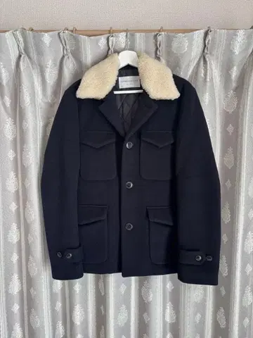 TOMORROWLAND 보아 옷깃 울 자켓 코트 네이비 M