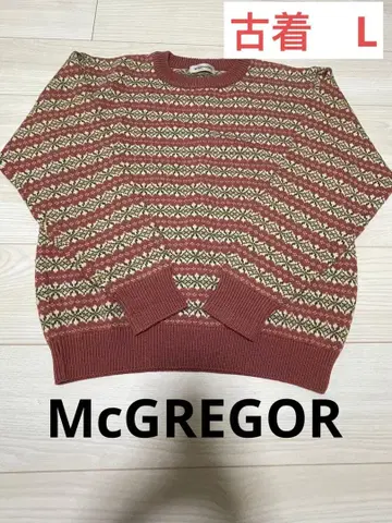 McGREGOR 페어아일 패턴 니트 스웨터 구제 의류 모 100% L