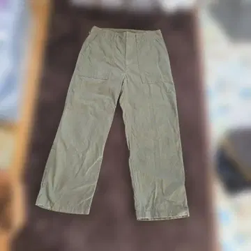 올리브 그린 워크 팬츠 4 포켓