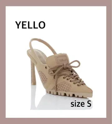 YELLO 베이지 레이스업 뮬 S