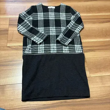 BEAUTY&YOUTH 체크 무늬 긴팔 원피스