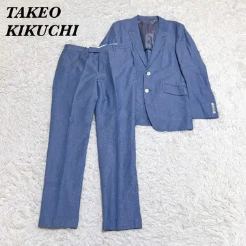 다케오 키쿠치 카노니코 원단 마 혼방 캐주얼 셋업 수트 블루