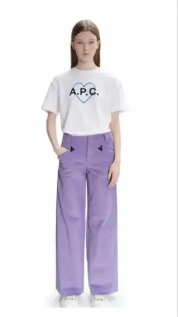APC 코듀로이 와이드 팬츠 라일락