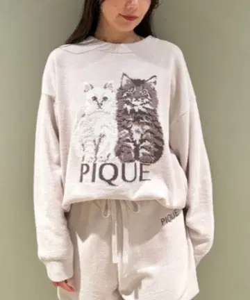 젤라또피케 트윈즈 캣 자카드 풀오버 & 숏팬츠 세트