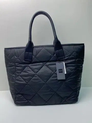 택 포함 새상품 PLST 플라스테 블랙 퀼팅 토트백 대용량