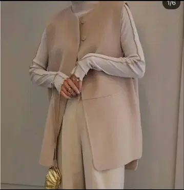 새상품급 machatt 마차트 리버 울 베스트 핑크 베이지