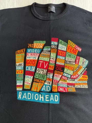 RADIOHEAD 컬러풀 T셔츠