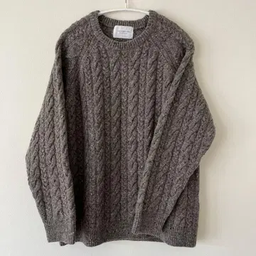 URBAN RESEARCH DOORS 케이블 니트 스웨터 그레이