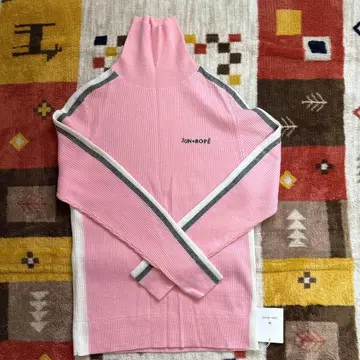 JUN&ROPE 핑크 리브 스웨터