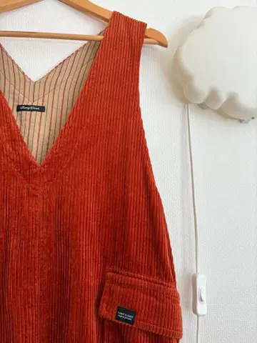 써니클라우드 코듀로이 오버롤 스커트 M 오렌지