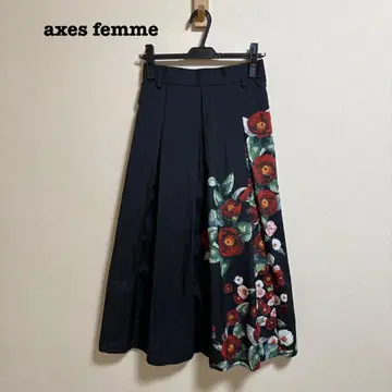 완판템 axes femme 동백꽃 패턴 롱 스커트
