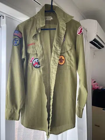 보이스카우트 공식 셔츠 올리브 그린 긴팔