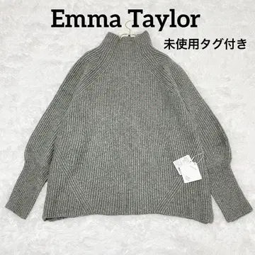 미사용 택 포함 에마 니트 풀오버 F 그레이 사이드 지퍼