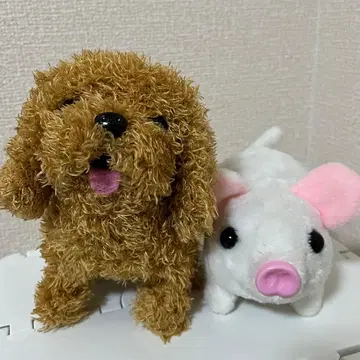 움직이는 봉제 인형 강아지 돼지 세트 소꿉놀이