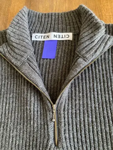 CITEN 시텐 하프 지퍼 스웨터 L 그레이 남성용 오버 사이즈