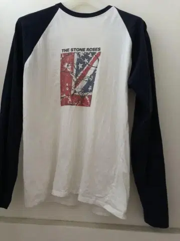 더 스톤 로지스 래글런 롱 슬리브 M 화이트 x 네이비