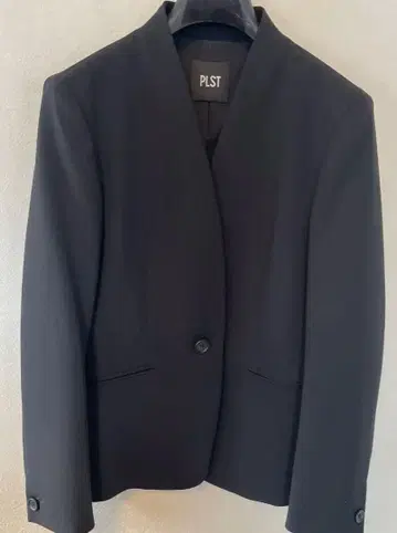 PLST 노카라 자켓 블랙