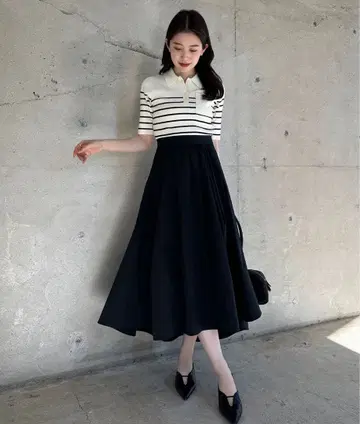 anuans 아뉴앙스 폴로 니트 도킹 원피스 M 사이즈