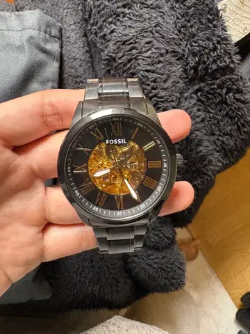 FOSSIL 자동 와인딩 손목시계 블랙