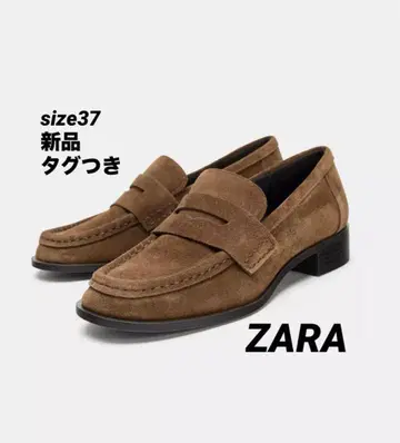 [ 완판템 ] ZARA 스플릿 스웨이드 페니 스트랩 로퍼 37 새상품