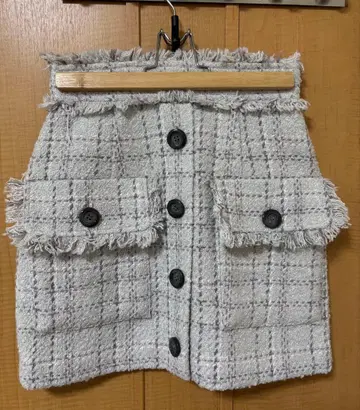 트위드 울 믹스 미니 스커트