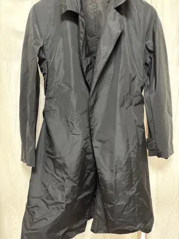 블랙 롱 코트 허리 벨트 포함