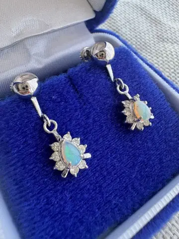 실버925 오팔 플라워 귀걸이