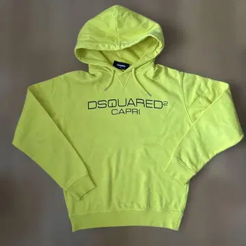 디스퀘어드 로고 옐로우 컬러 후드티