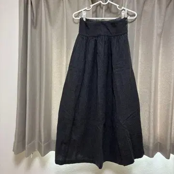 차콜 그레이 울 롱 스커트