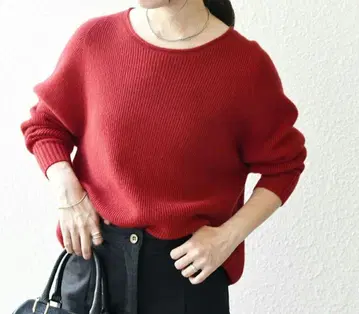 새상품급! SHIPS any 컴팩트 울 보트넥 니트 풀오버