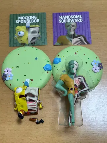 스펀지밥 징징이 골격 피규어 세트